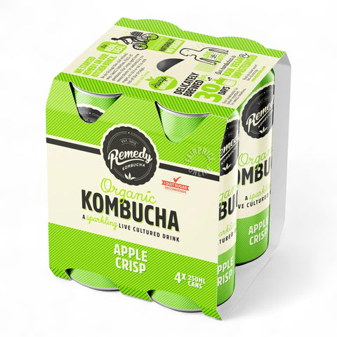 Remedy Organic Kombucha Apple Crisp 4 Pack X 250mL