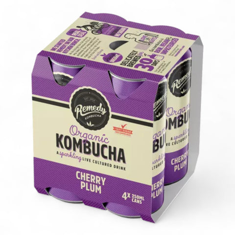 Remedy Kombucha Cherry Plum (4 Pack)