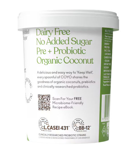 Coyo Dairy Free Coconut Yoghurt Probiotic Natural 500g