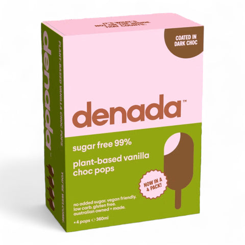 Denada Sugar Free Plant Based Vanilla Chocs Pops Ice Cream