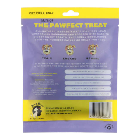 Mimi & Munch Snax Stix Kangarroo & Sweet potato Jerky 40g
