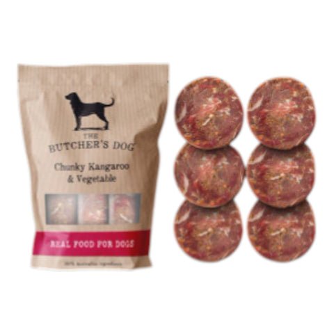 The Butcher's Dog Chunky Kangaroo & Vegetable 1.5kg (6x250g Discs)
