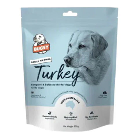 Bugsy's Bugsy Gently Air Dried Turkey Dog Food 328g