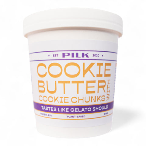 Pilk Plant Based Biscoff Cookie Butter With Cookie Chunks Gelato 473ml