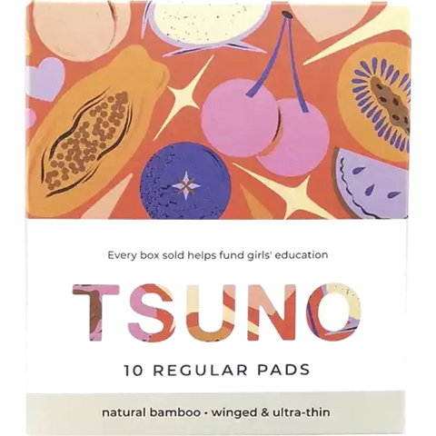 Tsuno Natural Bamboo Pads Regular Winged & Ultra Thin 10pk