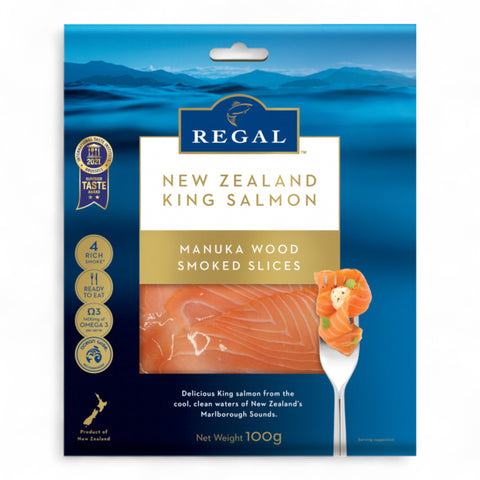 Regal New Zealand King Salmon Manuka Wood Smoked Salmon Slices 100g
