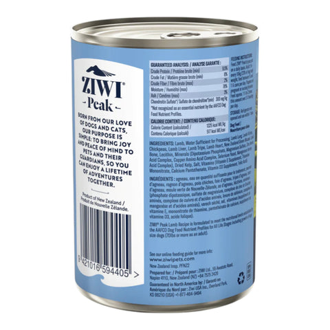 Ziwi Peak Nz Lamb Recipe Dog Food Canned 390g
