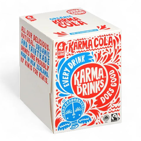 Karma Drinks Carbonated Soft Drink Cola Cans 4 x 250mL
