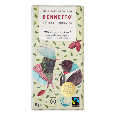 Bennetto Organic Dark Chocolate 70% 80g