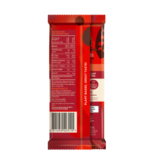 Sweet William Dark Chocolate No Added Sugar Dairy Free Nut Free Gluten Free 100g