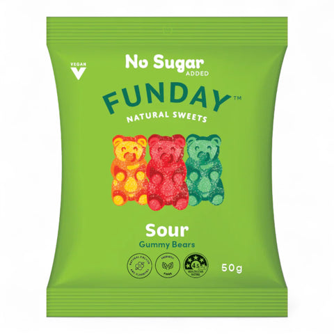 Funday Sour Vegan Gummy Bears 50g