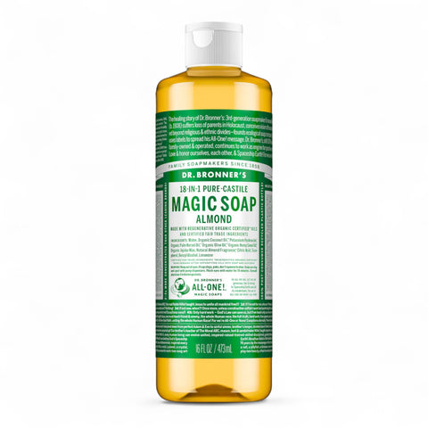 Dr Bronner's Almond Pure Castile Liquid Soap 473mL