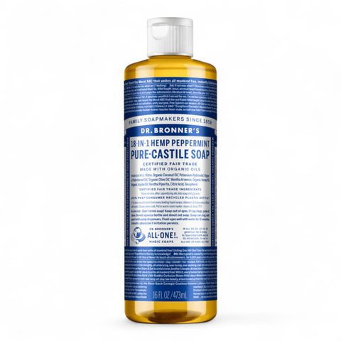 Dr Bronner's Peppermint Pure Castile Liquid Soap 473mL