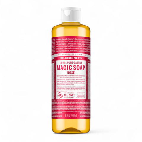 Dr Bronner's Rose Pure Castile Liquid Soap 473mL