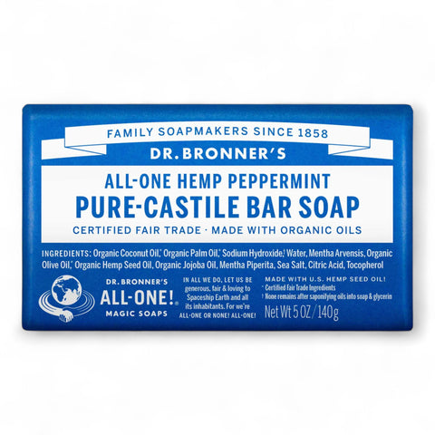 Dr Bronner's Peppermint Pure Castile Bar Soap 140g
