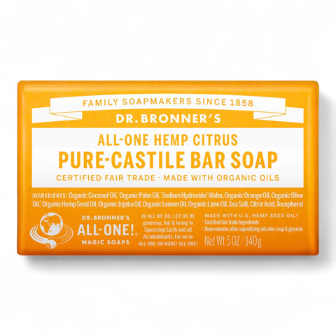 Dr Bronner's Citrus Pure Castile Bar Soap 140g
