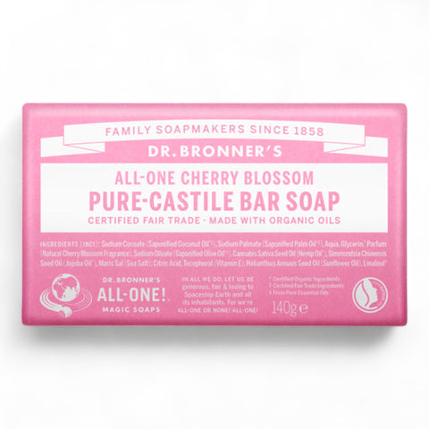 Dr Bronner's Cherry Blossom Pure Castile Bar Soap 140g