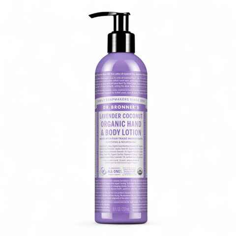 Dr Bronner Lavender Coconut Organic Hand $ Body Lotion237ml