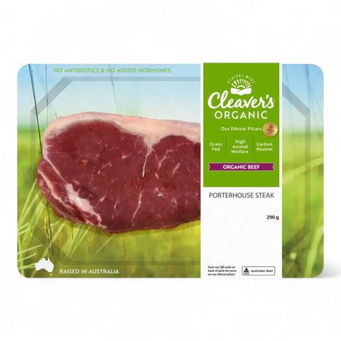 Cleaver's Organic Beef Porterhouse Steak 290gm