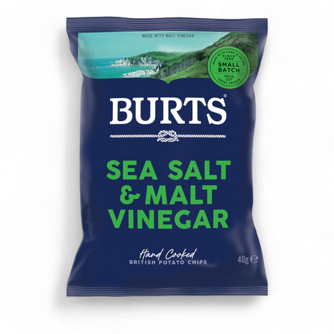 Burts Sea Salt and Malt Vinegar Potato Chips 150g