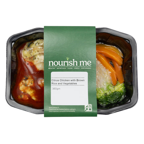 Nourish Me Citrus Chicken With Brown Rice & Vegetables 360g
