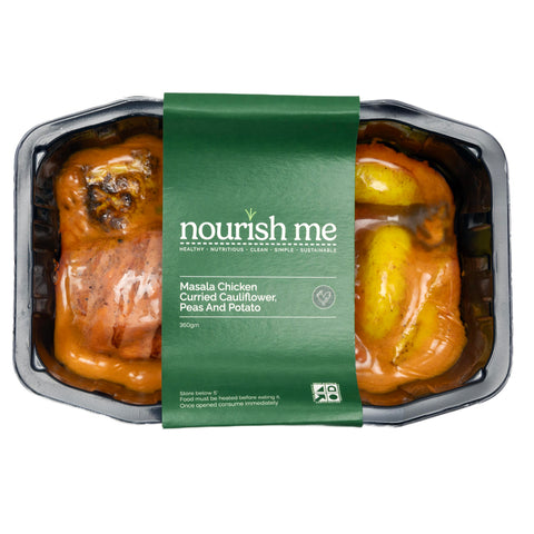 Nourish Me Masala Chicken, Curried Cauliflower, Peas & Potato 360g