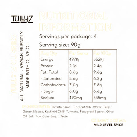 Tullyz Creamy Korma Curry 375g