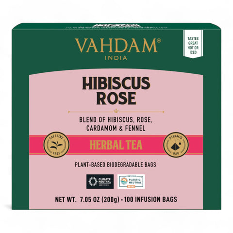 Vahdam Hibiscus Rose Tea | 15 tea bags (117gms)