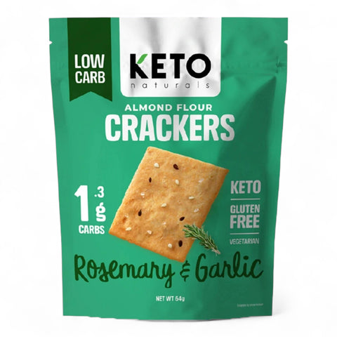 Keto Naturals Almond Flour Crackers Rosemary & Garlic 64g