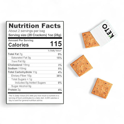 Keto Naturals Almond Flour Crackers Rosemary & Garlic 64g