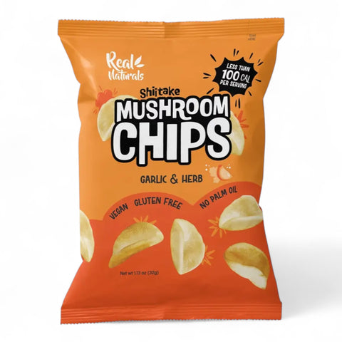 Real Naturals Shiitake Mushroom Chips Garlic & Herbs 32g