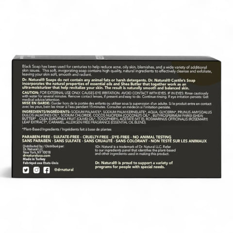 Dr Natural Bar Soap Black Bar