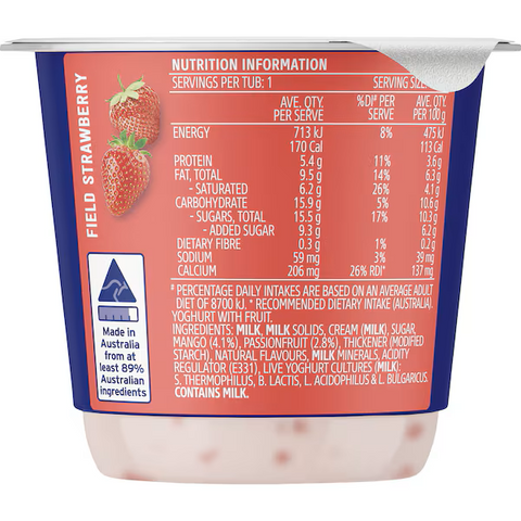 Dairy Farmers Thick & Creamy Yoghurt Field Strawberry 150g