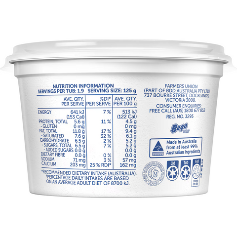 Farmers Union Greek Style Natural Yogurt 240g