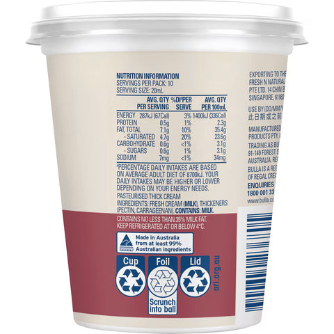 Bulla Dollop Thick Cream 200mL
