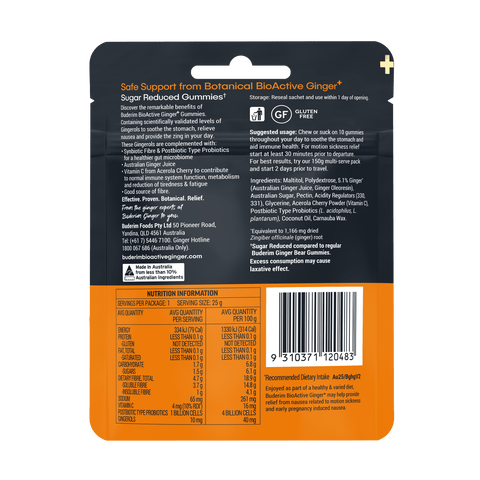 Buderim Bioactive Ginger+ Gummie Bears 25g