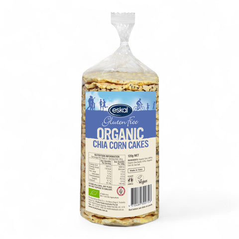 Eskal Gluten Free Organic Corn Cakes With Chia 120g