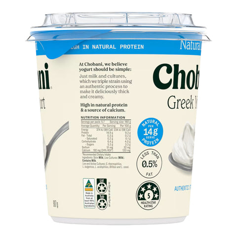 Chobani Greek Yogurt Natural Light 907g