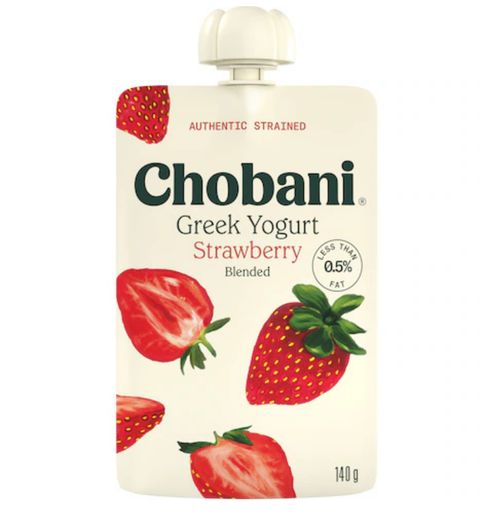 Chobani Strawberry Greek Yogurt Pouch 140g