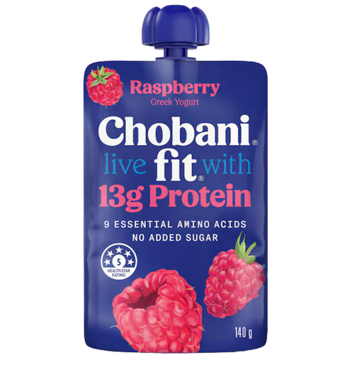 Chobani Raspberry Greek Yogurt Pouch 140g