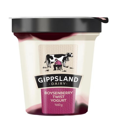 Gippsland Dairy Boysenberry Twist Yoghurt 160g