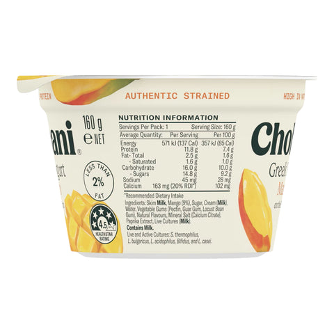 Chobani Greek Yogurt Mango 160g