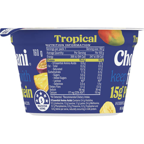 Chobani Fit High Protein Greek Yogurt Pot Tropical 160g