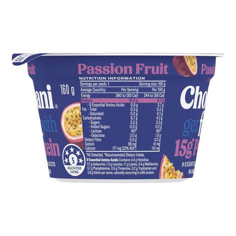 Chobani Fit High Protein Greek Yogurt Pot Passion Fruit 160g