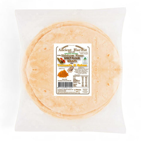 Ancient Harvest Organic Spelt & Chick Pea with Turmeric Wraps 220g