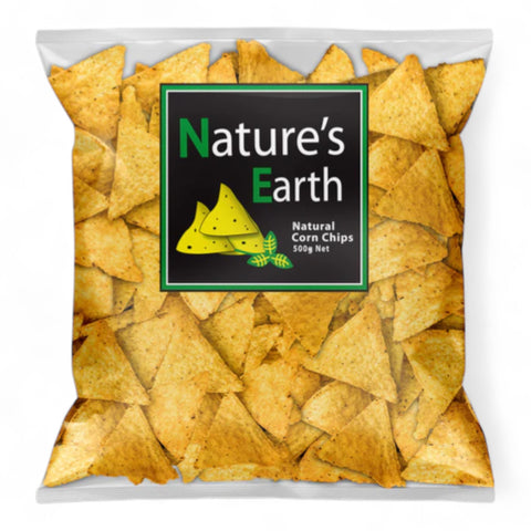 Nature's Earth Corn Chips Unsalted 500g