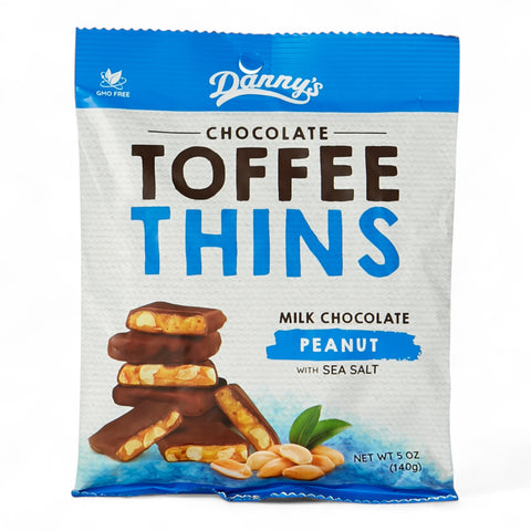 Danny Chocolate Toffee Thins With Peanuts And Sea Salt 140g