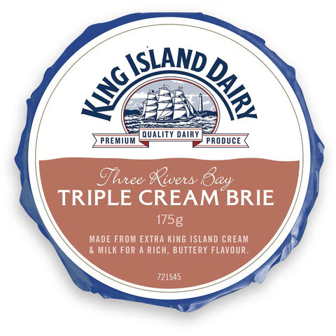 King Island Dairy Three Rivers Bay Triple Cream Brie Cheese 175g