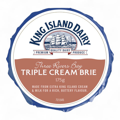 King Island Dairy Three Rivers Bay Triple Cream Brie Cheese 175g