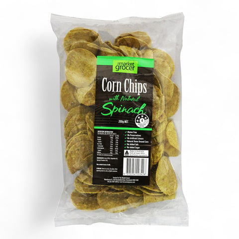The Market Grocer Corn Chips With Spinach 200g